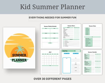 Kids Summer Planner - Ultimate Fun & Organization - Editable in Canva