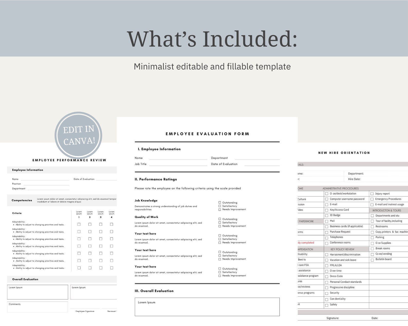 Customizable Employee Evaluation Form - Digital Template for Businesses ...