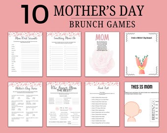 Mother’s Day Brunch Games | Family Activity Bundle | Printables for Moms & Kids | Brunch Activity Set | Printable Mother’s Day Games