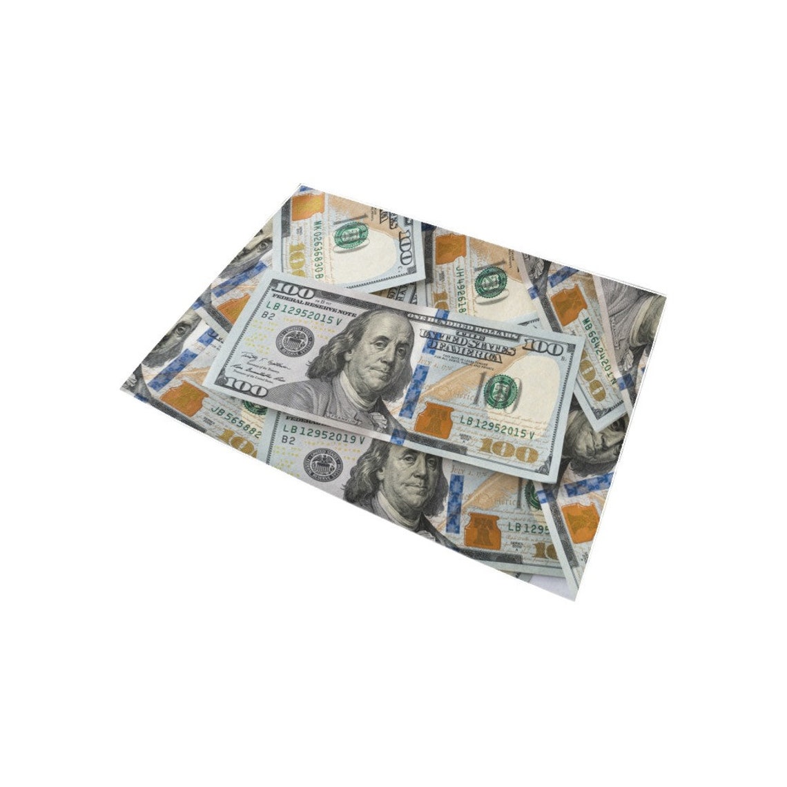 100 dollar bill rug black