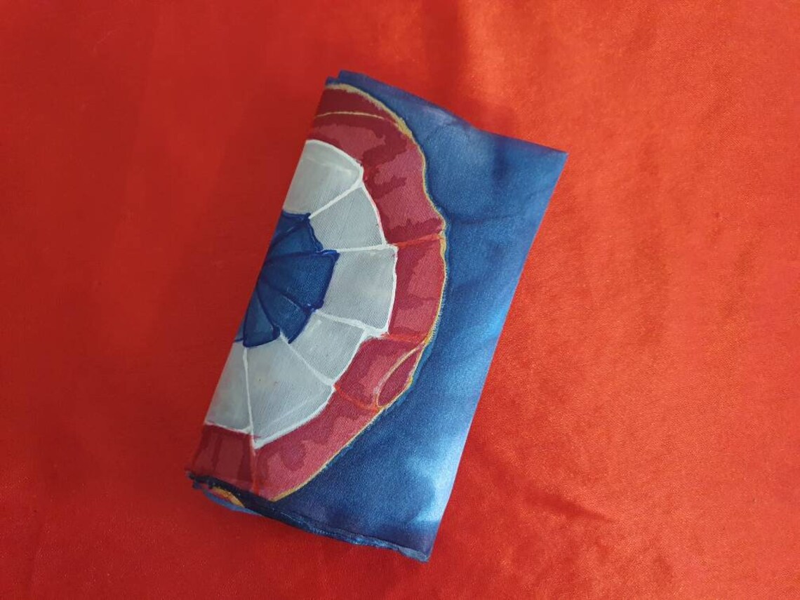 Handbemaltes Einstecktuch oder Taschentuch aus Seide mit | Etsy