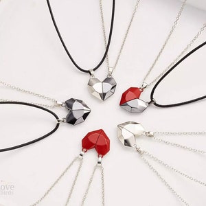 2 Stück Magnetische Herz Halskette, Paar Halskette, Magnetische paar Halskette, Liebhaber Halskette, Fräulein Dich Halskette, Freundschaft & Liebe, Weihnachtsgeschenk