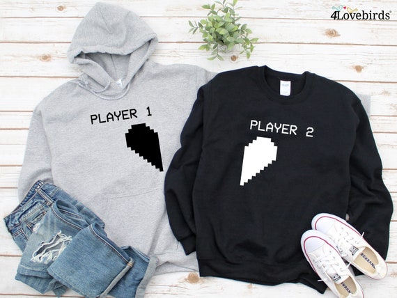 Gamer couple hoodies on sale