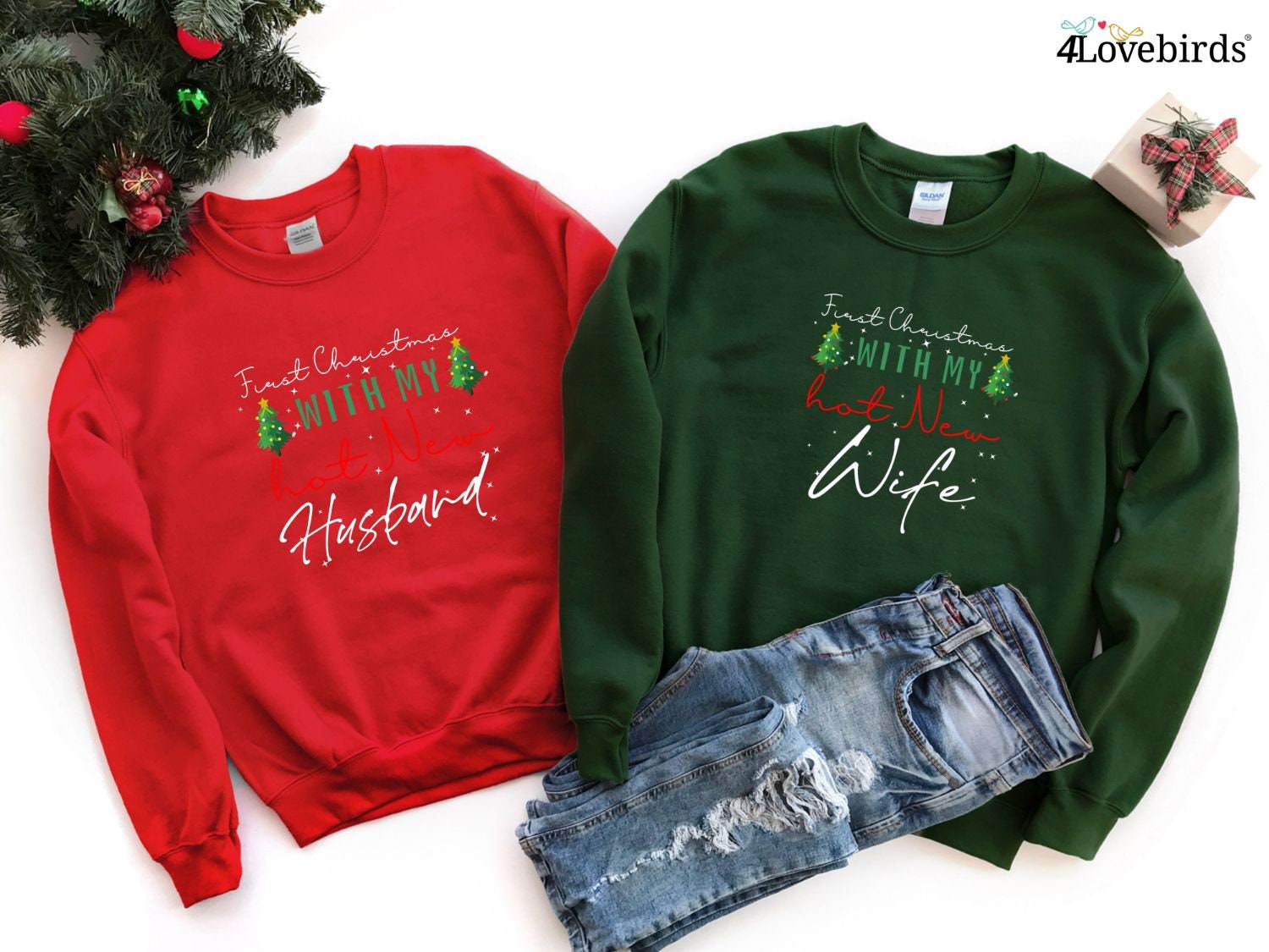First Christmas With My Hot New Wife husband Hoodie Christmas