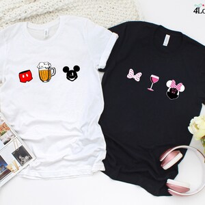 Disney drinking matching t shirts, Family Disney shirts, Disney coordinating shirts, Drink around world, Mickey and Minnie matching shirts image 4