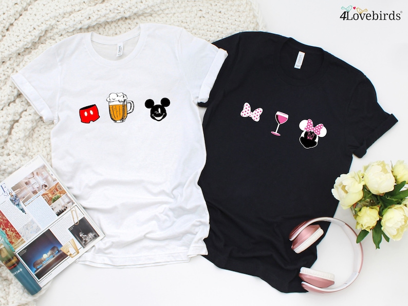 Disney drinking matching t shirts, Family Disney shirts, Disney coordinating shirts, Drink around world, Mickey and Minnie matching shirts image 4