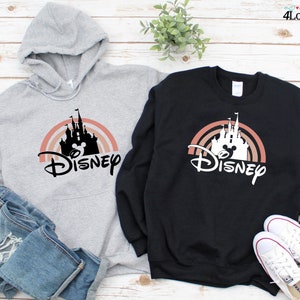 Disney Rainbow Castle Hoodie, Disney Family Sweatshirt, Disney Castle Long Sleeve Shirt, Disney Retro Shirt, Disneyworld Gifts, Gifts