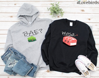 Wasa Bae - Funny Matching Couple Hoodie, Matching Outfits for Boyfriend and Girlfriend, Shirts & Sweatshirts for Couples, His and Her Gift