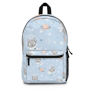 Cute Cat Astronaut and Planet Backpack, College Backpack, Teens Backpack everyday use, Travel Backpack, Weekend bag, Laptop Backpack