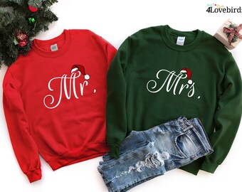 Mr and Mrs Christmas Hoodie, Mr and Mrs Sweatshirt, Couples Christmas Long Sleeve Shirt, Couples Christmas Shirts, Couples Christmas Pajamas