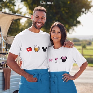 Disney drinking matching t shirts, Family Disney shirts, Disney coordinating shirts, Drink around world, Mickey and Minnie matching shirts image 5