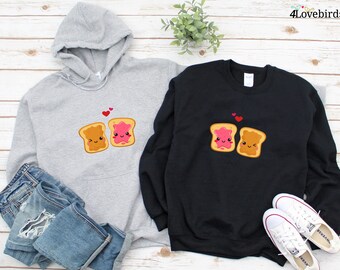 Peanut butter and jelly sandwich Hoodie, Foodie Lovers T-shirt, Gift for Couple, Valentine Sweatshirt, Best Duo Food Longsleeve, Cute Tshirt