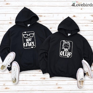 Couple shirts, carl and ellie, matching Hoodie, his and hers, bride and groom, wife and husband, mr and mrs, her carl, his Ellie, UP, Couple