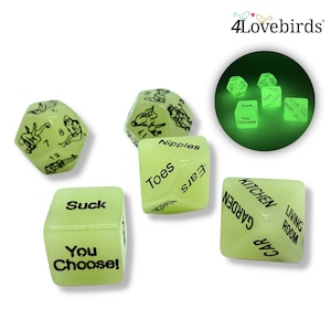 Sex Dice, sex positions, Choice of Luminous Dice, fun in the bedroom, bedroom game, fun game, Wife husband birthday, anniversary gift, Date image 2