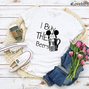 I wear the Ears and I Buy the Beers Matching Disney Hoodies Minnie and Mickey Couple Sweatshirts, Gifts For Couples, Disney Couples image 4