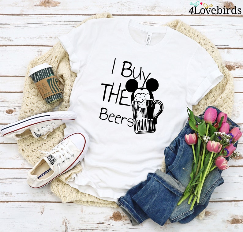 I wear the Ears and I Buy the Beers Matching Disney Hoodies Minnie and Mickey Couple Sweatshirts, Gifts For Couples, Disney Couples image 4