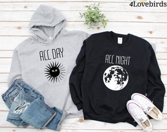 Moon Sun Hoodie, All Night/All Day Sweatshirts, Gifts for her, Gift for him, Gifts For Couples, Matching Long Sleeve Shirts,Wedding Gift