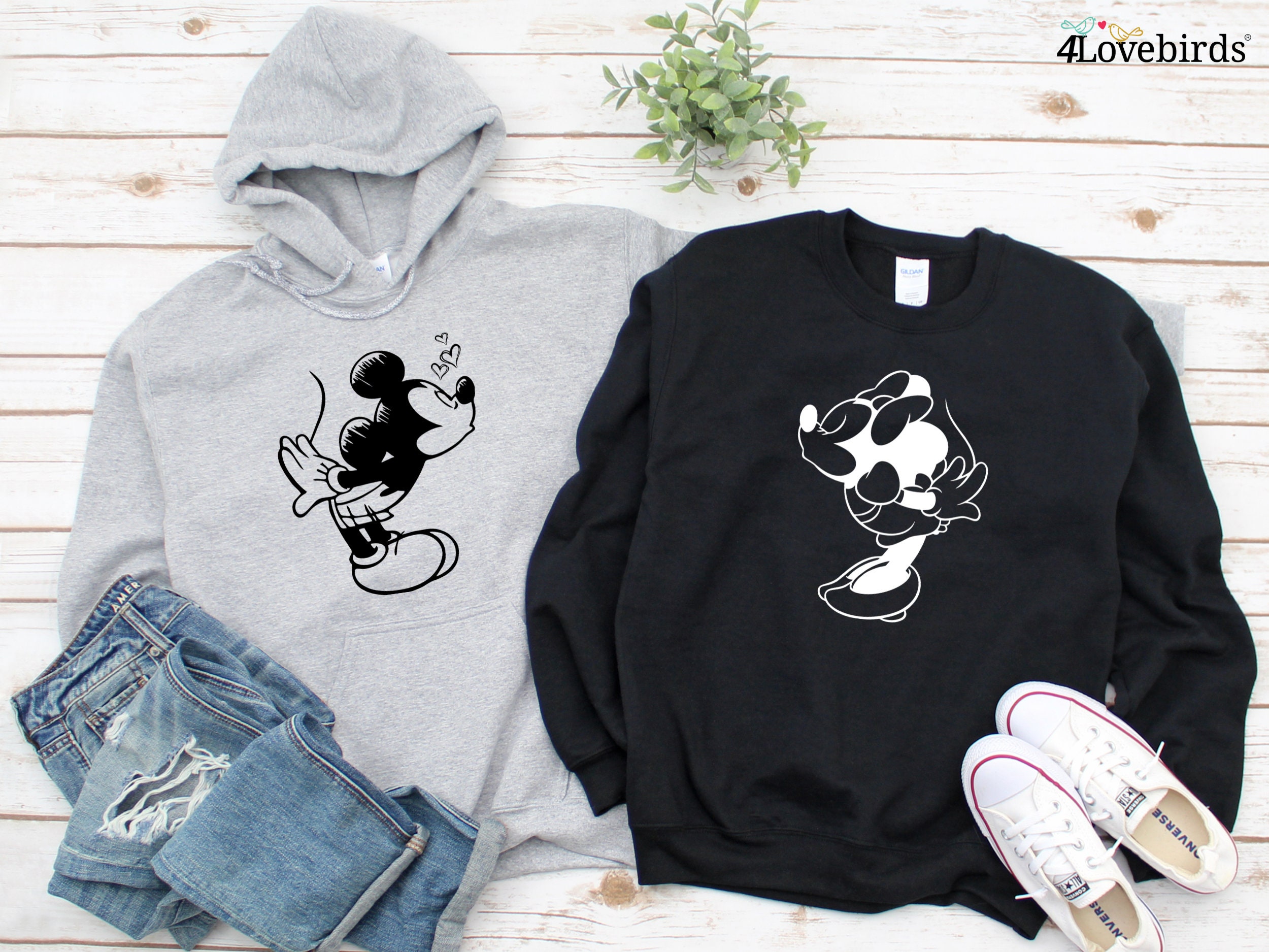 Minnie Mouse Sudaderas De Parejas De Mickey Mouse Mickey Capuchas