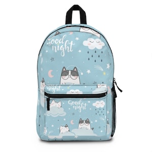 Mochila para dormir con diseño de gatos kawaii, mochila universitaria, mochila para adolescentes, mochila de uso diario, mochila de viaje, mochila de fin de semana, mochila para portátil.