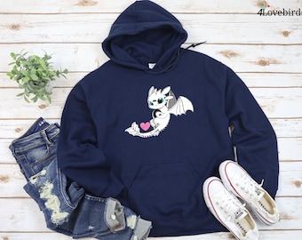 Toothless Night Fury X Light Fury Hoodie Couple Sweatshirt Anniversary Long Sleeve Shirts Couple Matching Shirts Gifts for Couples Etsy