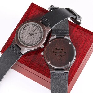 Engraved Wood Watch for Him,Wood Watch,Personalized Watch,Engraved Watch,Wooden Watch,Groomsmen Watch,Mens Watch,Boyfriend Gift,Gift for Dad Luxury Box