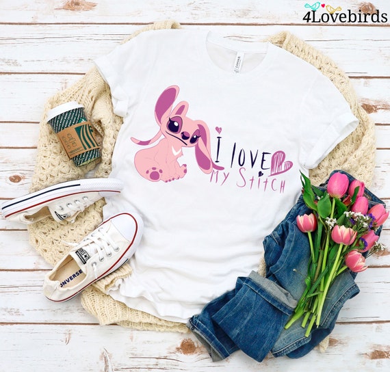 Disney Girls Stitch Angel Love Graphic T-Shirt, Sizes XS-XL