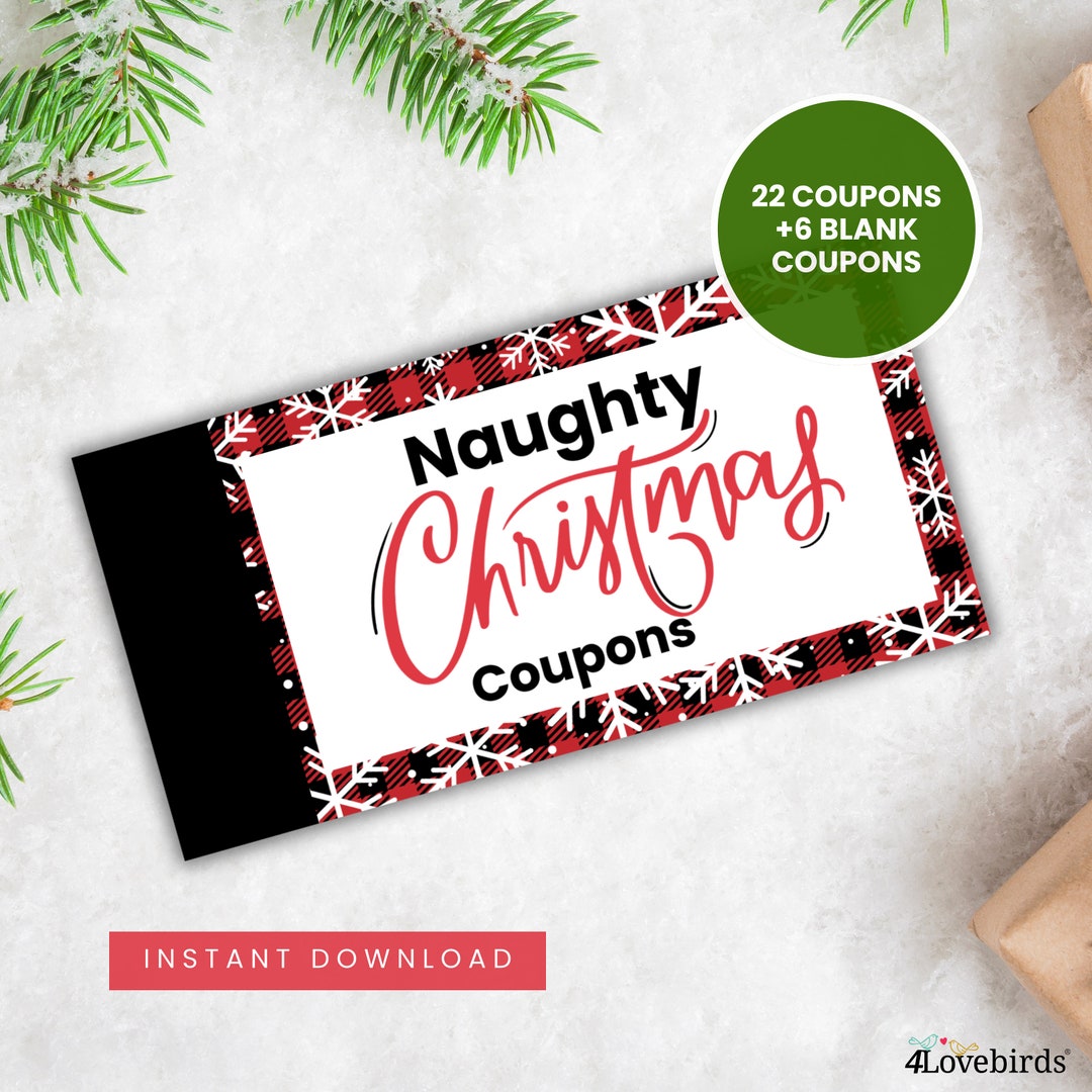 Christmas Naughty Sex Coupons, Sexy Couples Coupon Book, Erotic ...
