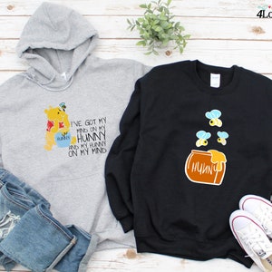 I've got my mind on my hunny and my hunny on my mind Matching Hoodie Couple Tees Walt Disney World Mommy Daddy Funny T-Shirts, Gifts image 1