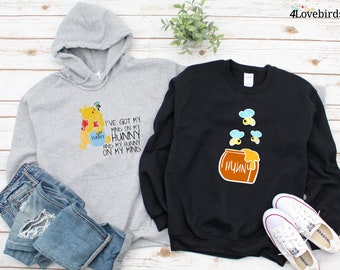 I've got my mind on my hunny and my hunny on my mind Matching Hoodie - Couple Tees | Walt Disney World | Mommy Daddy Funny T-Shirts, Gifts