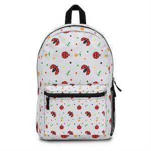 Mochila pequeña con mariquitas, mochila universitaria, mochila para adolescentes, mochila de uso diario, mochila de viaje, mochila de fin de semana, mochila para computadora portátil