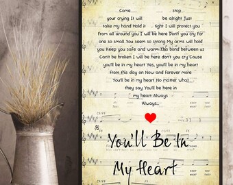 Youll Be In My Heart Etsy