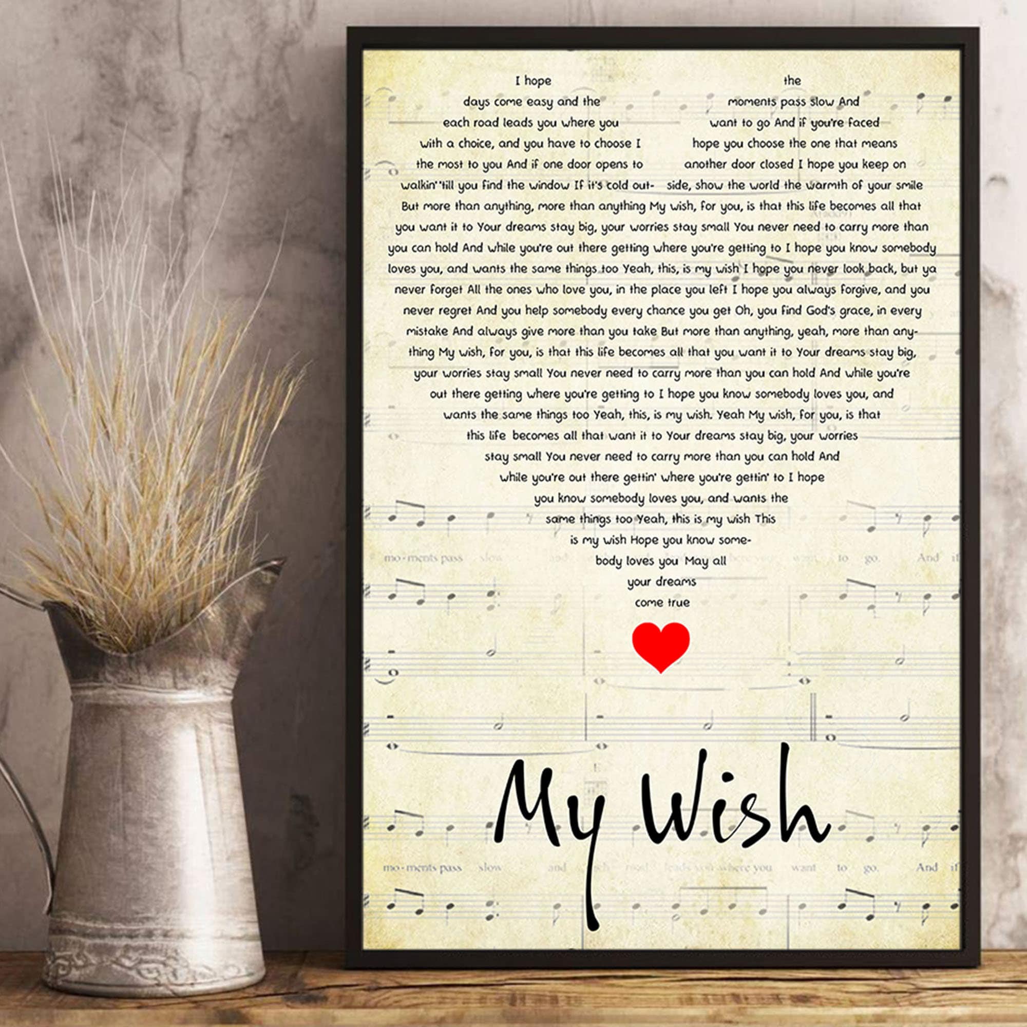 My Wish Lyrics Song Poster Heart Shape Posters Gift | Etsy