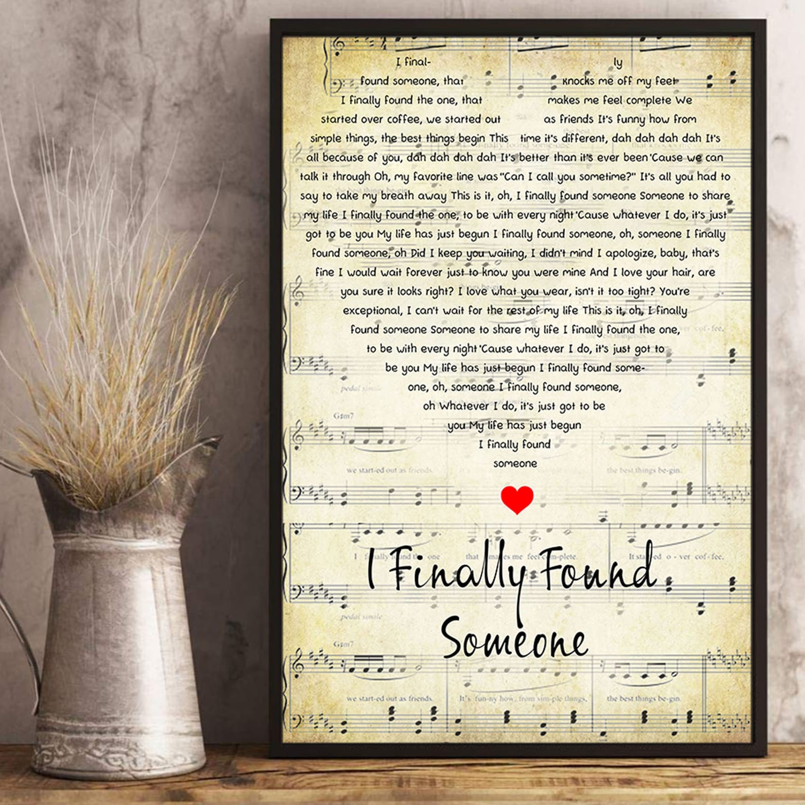 I Finally Found Someone Song Poster Lyrics Heart Shape Posters | Etsy