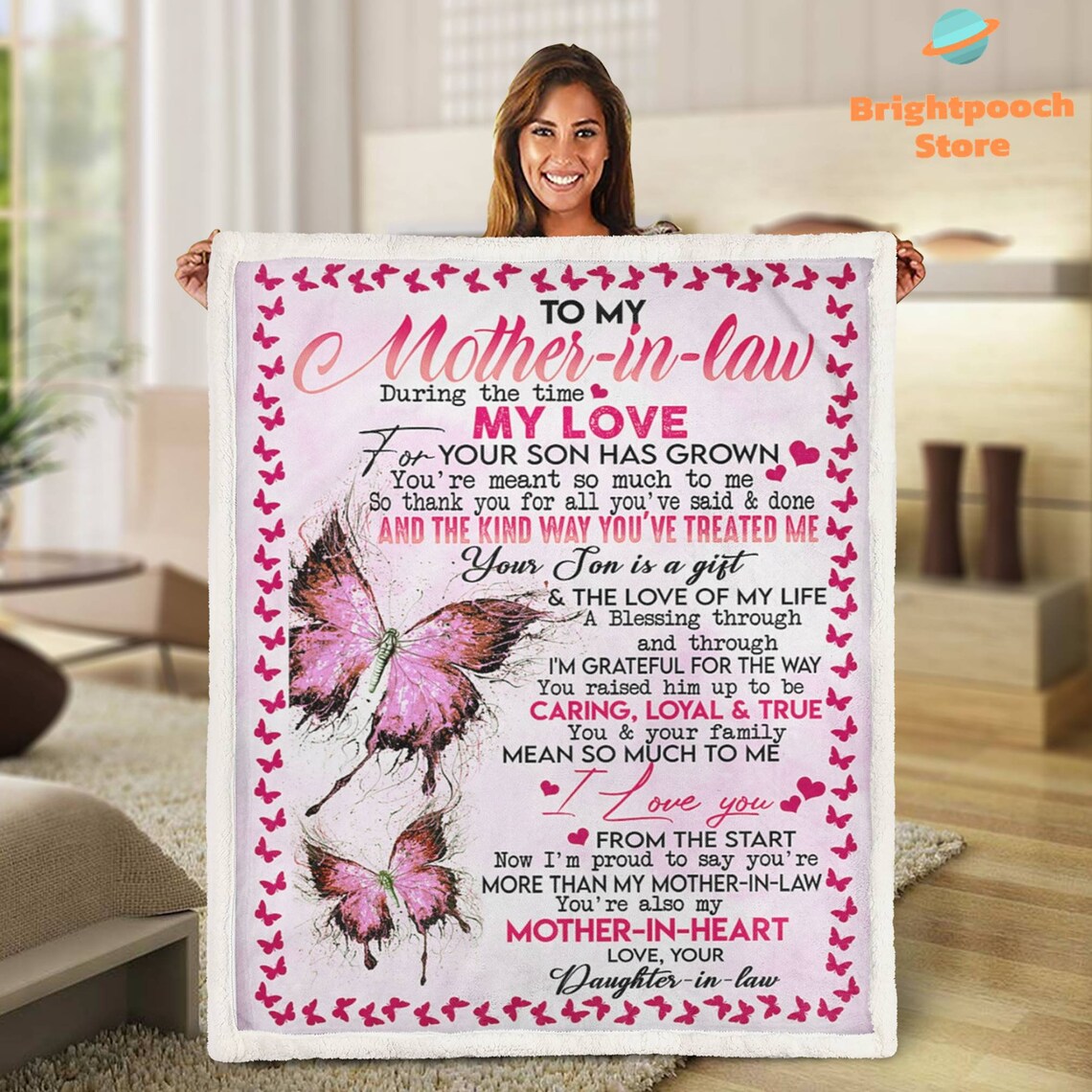 To My Motherinlaw Blanket Gift From Daughterinlaw Etsy