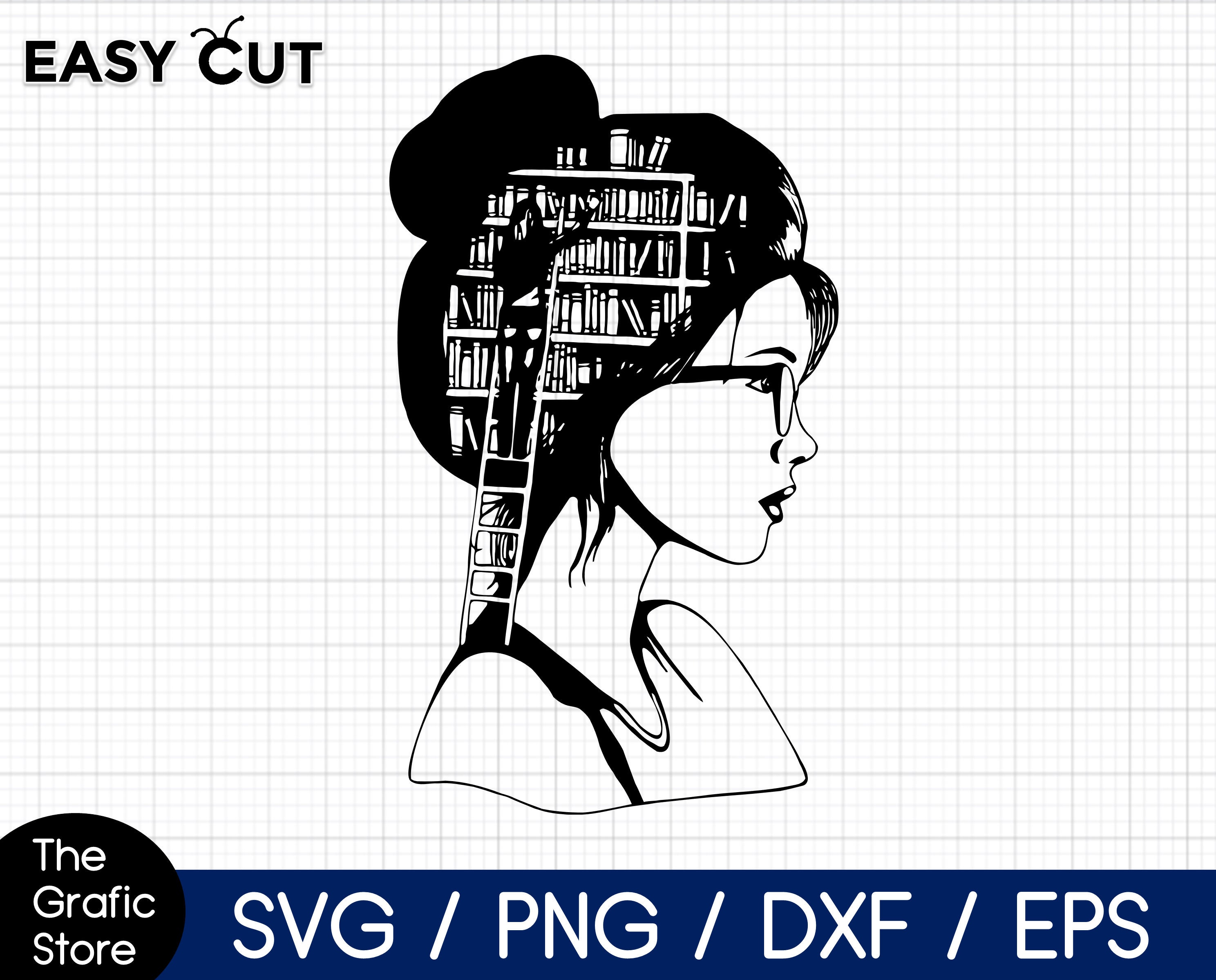 Just a Girl Who Loves Books SVG Girl with Glasses svg A Etsy