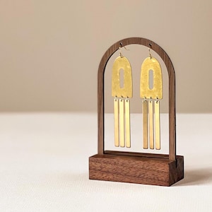 GENEVIEVE |  Oorbeldisplay, sieradendisplay, oorbellenstandaard, ambachtelijke beurs, cadeau voor haar, sieradenorganisator, houten sieradenstandaard