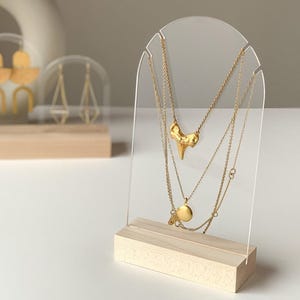 Necklace Display | MIA, Pendant Display, Clear Acrylic Necklace Stand, Minimalist Necklace Display, Jewelry Display, Arch Necklace Display