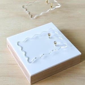 Set of 5 WAVY Earring Cards | Earring Display Card, Earring Backing Cards, Acrylic Earring Cards, Craft Show Display, Minimalist Display