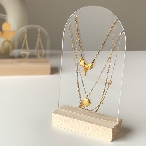 Clear Acrylic Necklace Display Stand Holder Etsy