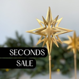 Messing ster kerstversiering SECONDEN | Feestdagendecor, Bethlehem-ster, uniek vakantiecadeau, cadeau voor thuis, massief messing ornament, goud