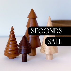 SECONDS SALE! Whimsical Wooden Trees Set of 4 | Wood Christmas Tree Decoration, Rustic Christmas, Neutral Decor, Christmas Gift, Shelf Decor