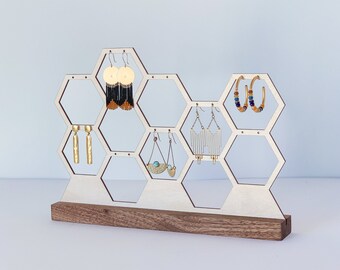 ANNA |  Jewelry Display, Honeycomb Earring Display, Hexagonal Jewelry Display, Gift for Her, Jewelry Organizer, Earring Organizer