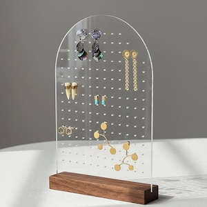 PEGGY LARGE | Stud Earring Display, Earring Stand, Earring Holder, Clear Acrylic Earring Display, Store Display, Earring Organizer, Pegboard