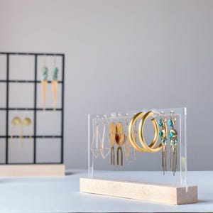 PATRICIA / Exhibidor de aretes, Exhibidor de aretes de aro, Exhibidor de joyería de acrílico, Exhibidor de joyería, Exhibidor de feria de artesanía, Exhibidor de aretes, Exhibidor de joyería