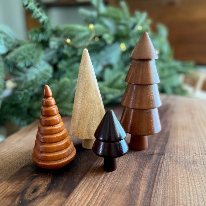 Wooden Trees Set of 4 Wooden Christmas Trees, Holiday Decor, Christmas Decor, Home Gift, Hostess Gift, Gift For the Home, Minimalist Decor image 6