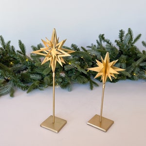 Solid Brass Stars Gold Christmas Star, Holiday Decor, Christmas Decor, Christmas Mantel Decor, Unique Holiday Gift, Gift For The Home Set of 2 Stars