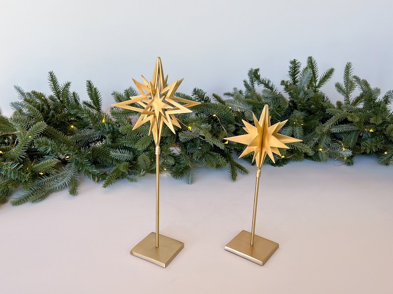 Solid Brass Stars Gold Christmas Star, Holiday Decor, Christmas Decor, Christmas Mantel Decor, Unique Holiday Gift, Gift For The Home Set of 2 Stars