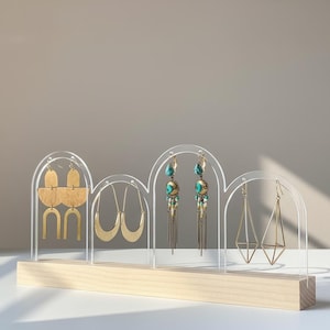 ELISE / Exhibidor de aretes, Exhibidor de joyas, Organizador de joyas, Regalo para ella, Organizador de aretes, Exhibidor de feria artesanal, Soporte para aretes, Arco