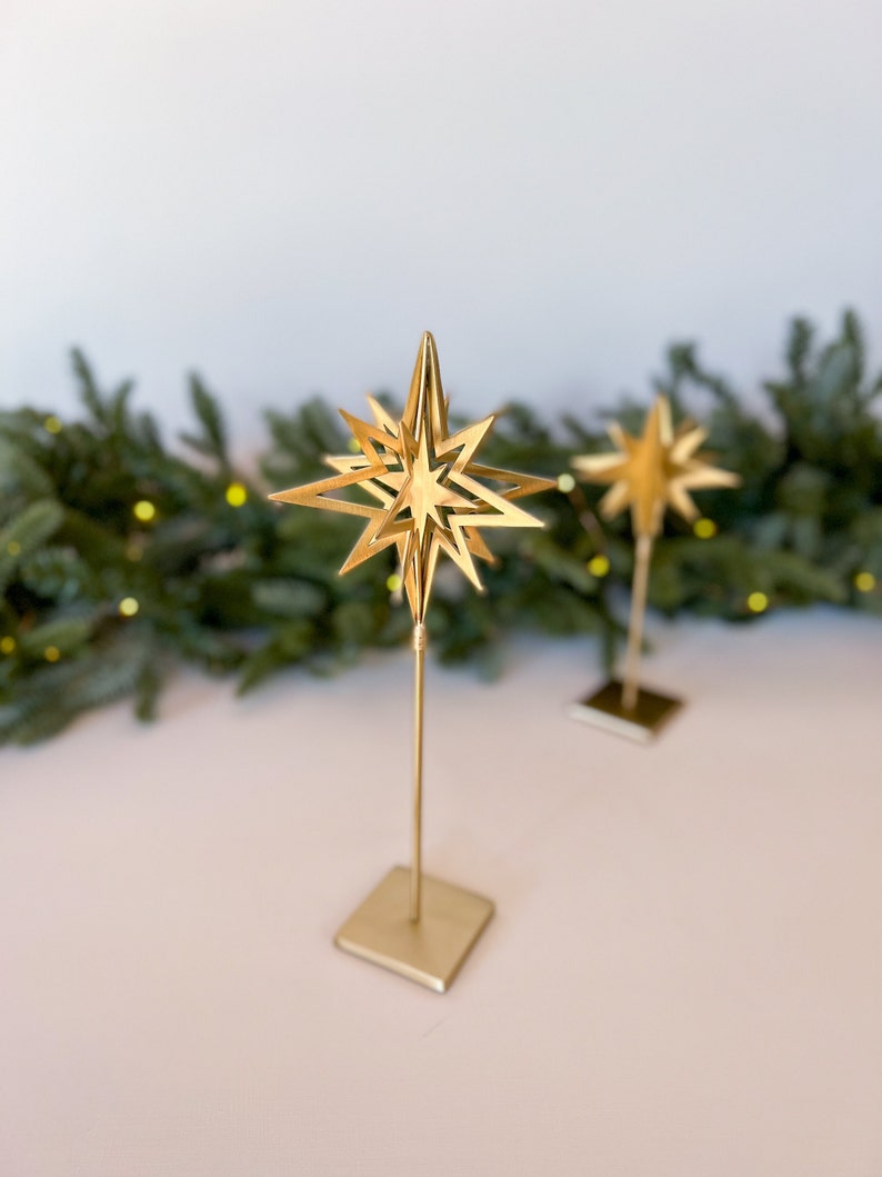 Solid Brass Stars Gold Christmas Star, Holiday Decor, Christmas Decor, Christmas Mantel Decor, Unique Holiday Gift, Gift For The Home image 3