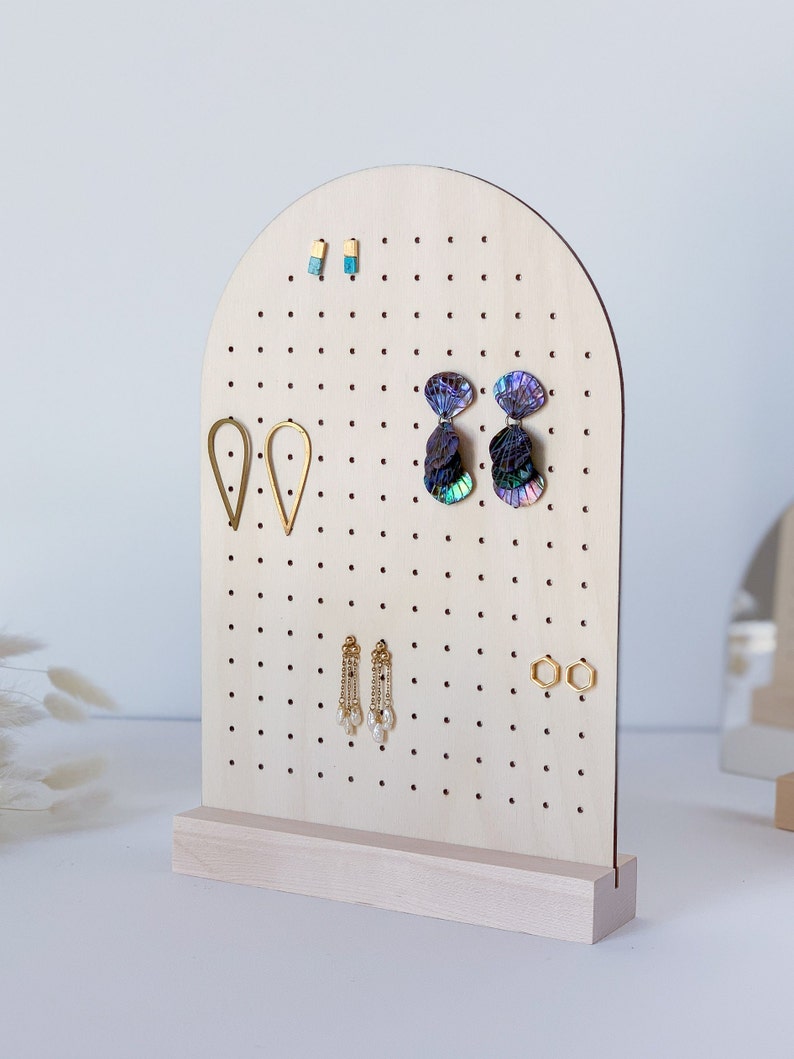 PEGGY ARCH LARGE Stud Earring Display, Earring Stand, Earring Holder, Craft Fair Display, Store Display, Earring Storage, Pegboard image 2